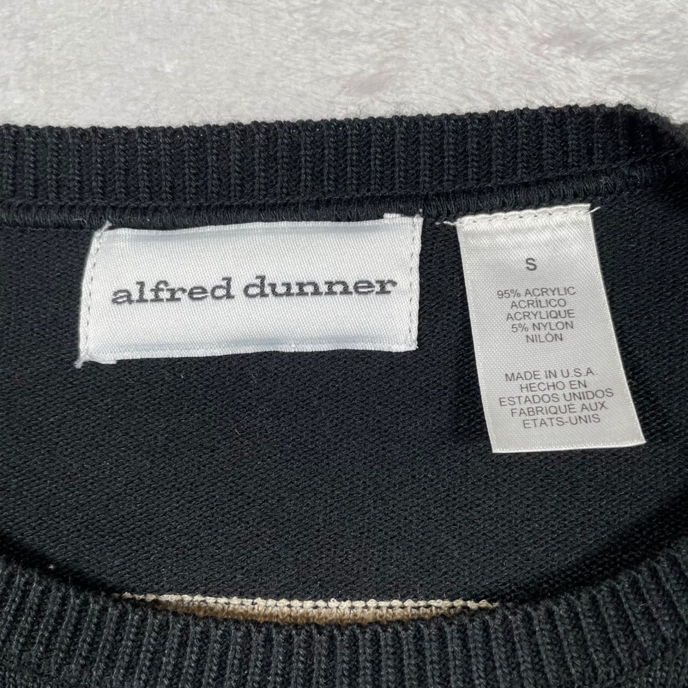 Alfred Dunner Striped Cardigan Sweater‎ Black Red Beige White Womens S - Picture 3 of 6